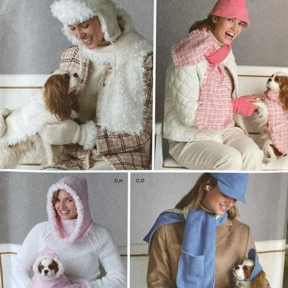 Simplicity 4316 Sewing Pattern Misses' Winter Hat & Dog‎ Coat All Sizes